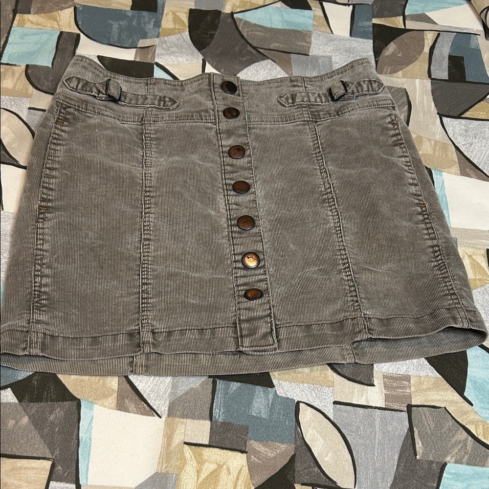 Gap Gray Button-Down Mini Skirt - image 1